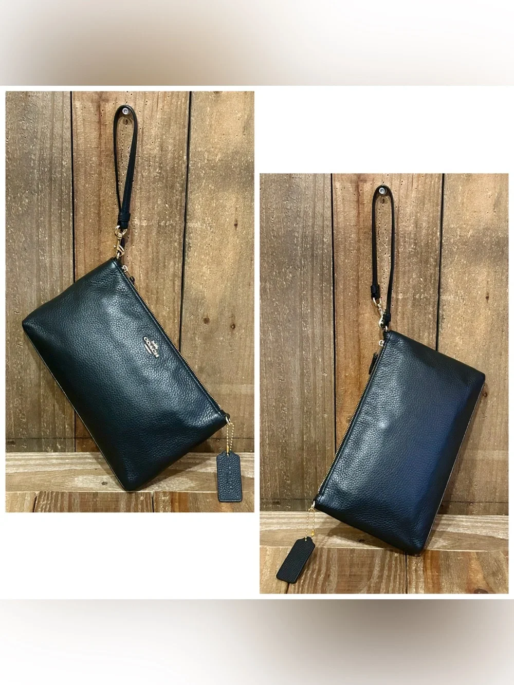 Coach. 4 Piece: Large Wristlet 25 with Free Eyeglasses, Bow Charm & Chain Strap. - Picture 5 of 16